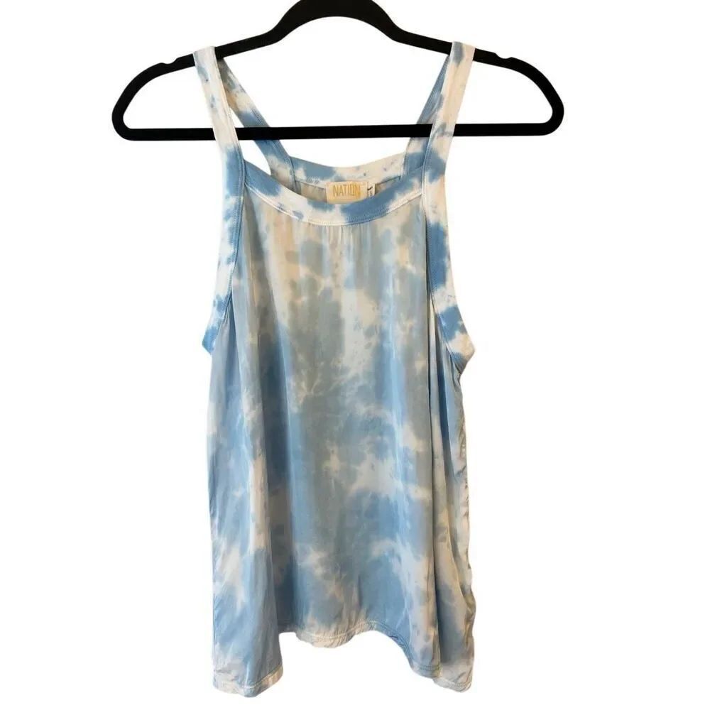 Nation Ltd Zora Scoop Tank Blue Sky Size S - Picture 3 of 8